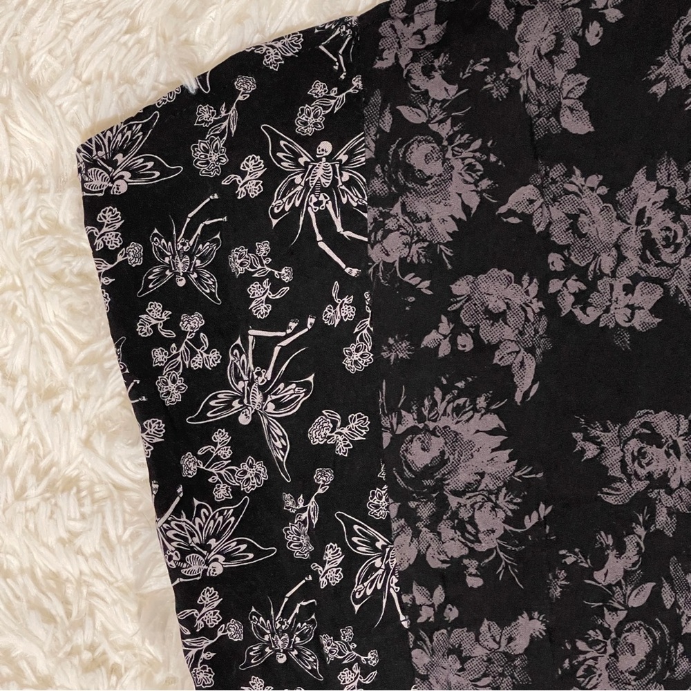 Cosmic Aura Black Lace Handkerchief Hem Mini Dress Goth Skulls Witchy Medium - Picture 9 of 13